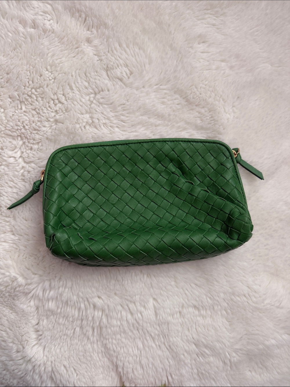 Bottega Veneta Green Woven Leather Cosmetic Bag - Picture 7 of 7